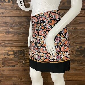 Dalia Collection |‎ Multicolored Vibrant Floral Mini Skirt Pockets